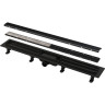 Водоотводящий желоб ALCAPLASTAPZ19BLACK-850 с порогами для решетки или под кладку плитки черный